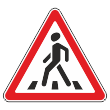 Дорожный знак 1.22 «Пешеходный переход» (металл 0,8 мм, I типоразмер: сторона 700 мм, С/О пленка: тип А коммерческая)